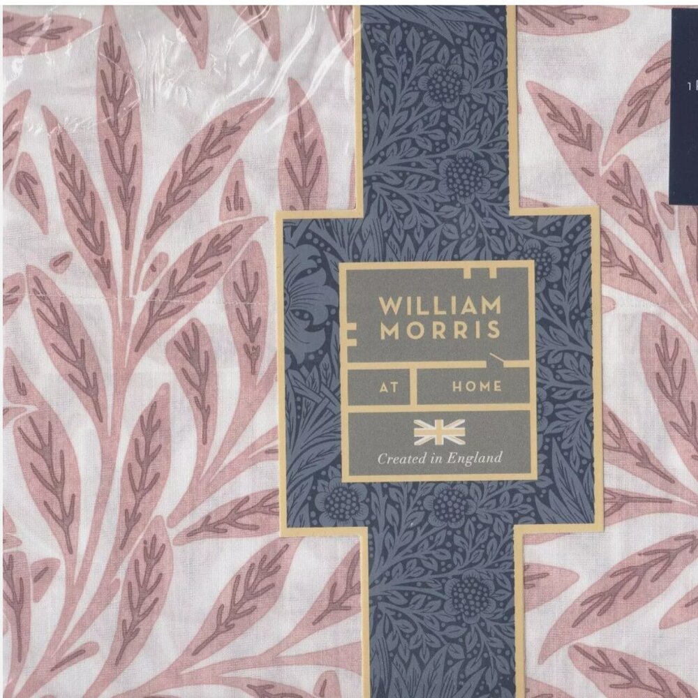 William Morris England Queen Sheet Set - Willow Plaster, Crisp Cotton Percale